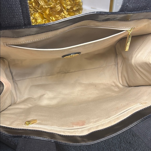 Tory Burch Black Structured Leather Tote - Picture 8 of 10